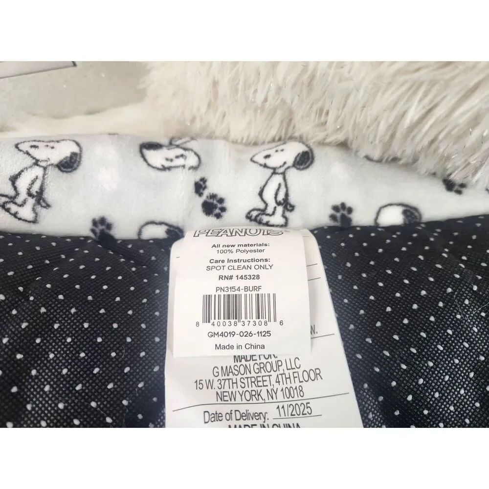 {Peanuts} Grey Cozy Plush {Pet Bed}